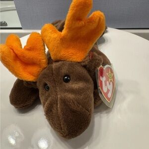 VTG 90s Nostalgia TY Beanie Baby Chocolate Moose 1993 Stocking Stuffer EUC